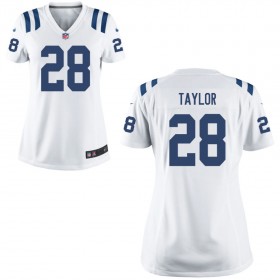 Women's Indianapolis Colts Nike White Game Jersey- TAYLOR#28
