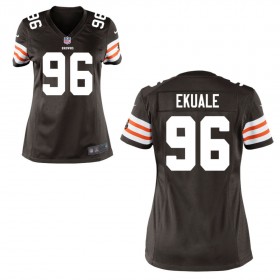 Women's Cleveland Browns Historic Logo Nike Brown Game Jersey EKUALE#96