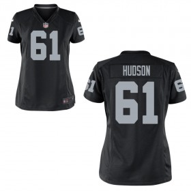 Women's Las Vegas Raiders Nike Black Game Jersey HUDSON#61