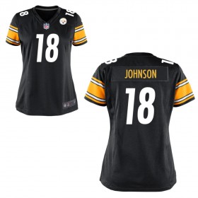 Women's Pittsburgh Steelers Nike Black Game Jersey JOHNSON#18