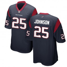 Youth Houston Texans Nike Navy Game Jersey JOHNSON#25