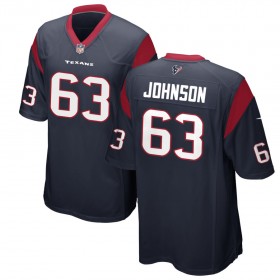 Youth Houston Texans Nike Navy Game Jersey JOHNSON#63