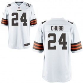 Nike Men's Cleveland Browns Game White Jersey CHUBB#24