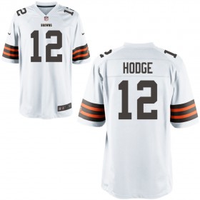 Nike Men's Cleveland Browns Game White Jersey HODGE#12