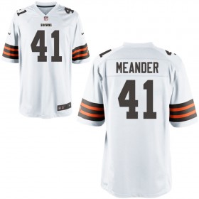Nike Men's Cleveland Browns Game White Jersey MEANDER#41