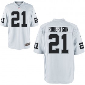 Nike Men's Las Vegas Raiders Game White Jersey ROBERTSON#21