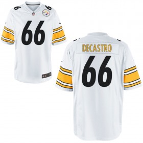 Nike Men's Pittsburgh Steelers Game White Jersey DECASTRO#66